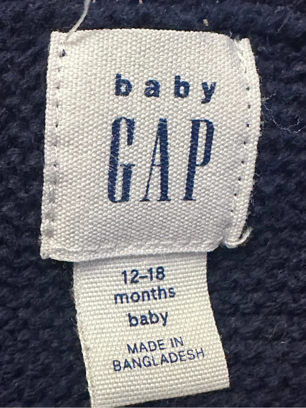 Baby Gap Navy Striped Knit Sweater Dress Ruffle 12-18M